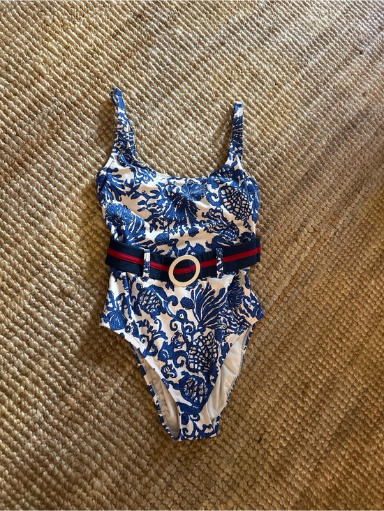Lilly Pulitzer Other - Lilly Pulitzer Blue Floral One-Piece Swimsuit with Belt